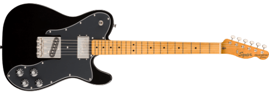 SQUIER CUSTOM VIBE TV CUSTOM 70S BLACK MAPLE NECK