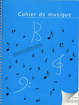 CAHIER DE MUSIQUE Grand format 23 x 31 - 96 pages 12 portées par page/spirale