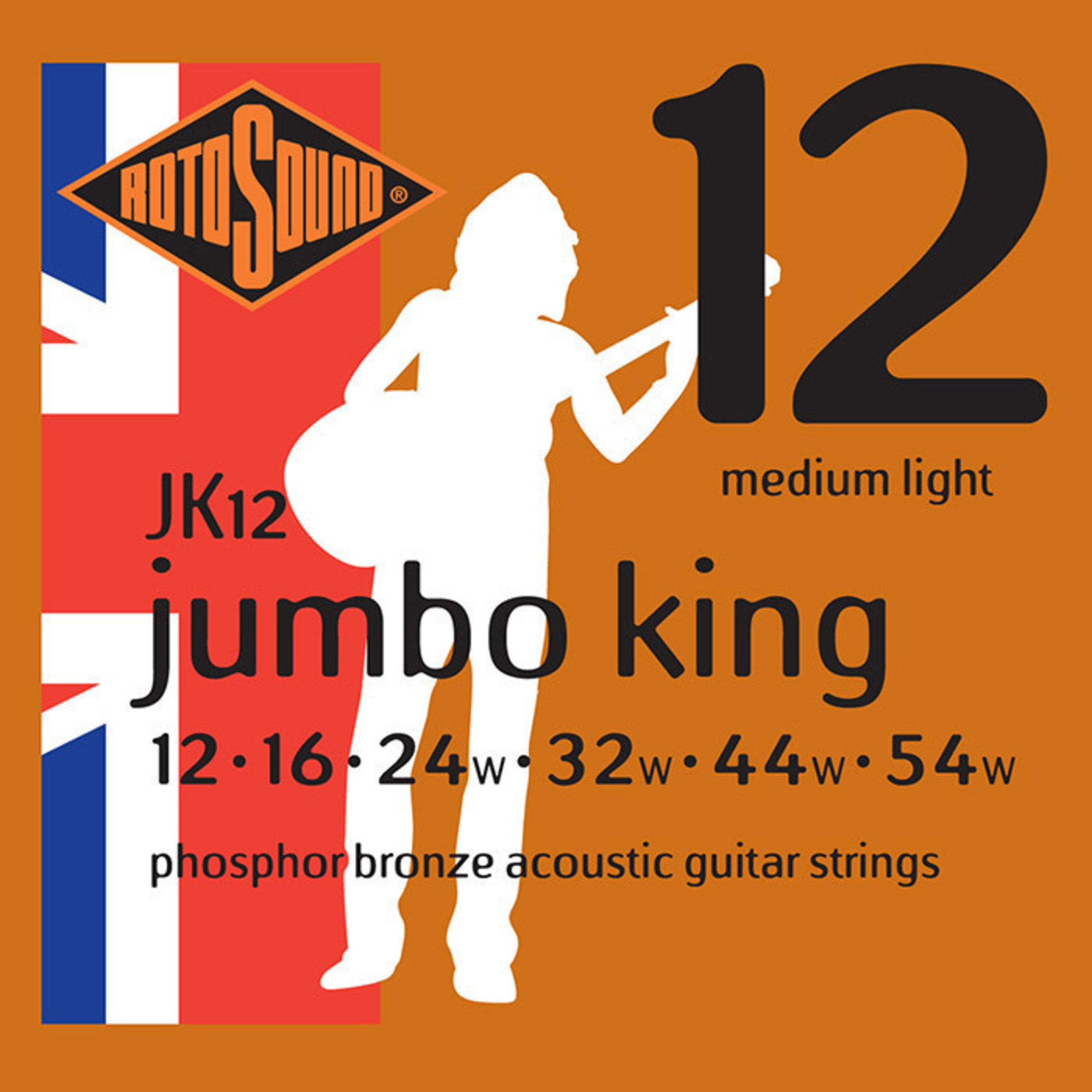 Rotosound Cordes Guitare acoustique Jumbo King 12 - 54 Phosphor bronze