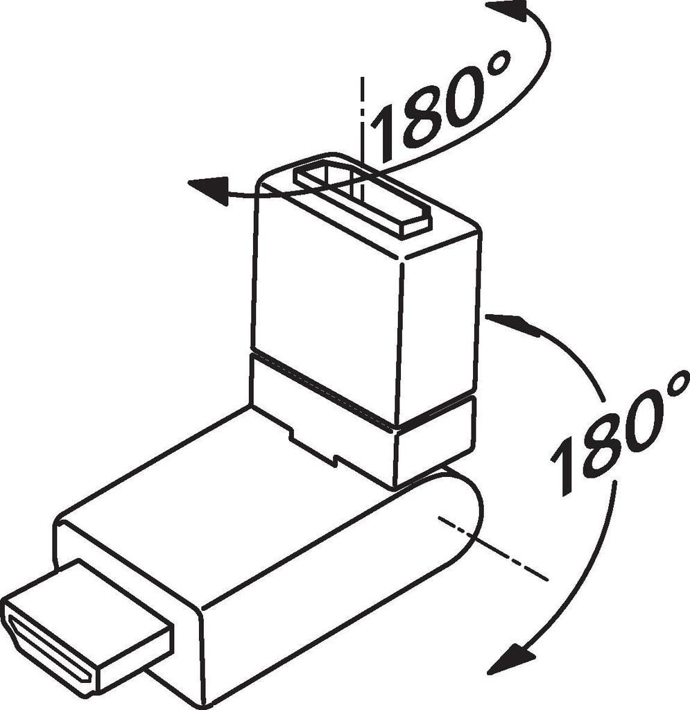 Adaptateur HDMI, 2 x 180° coudable