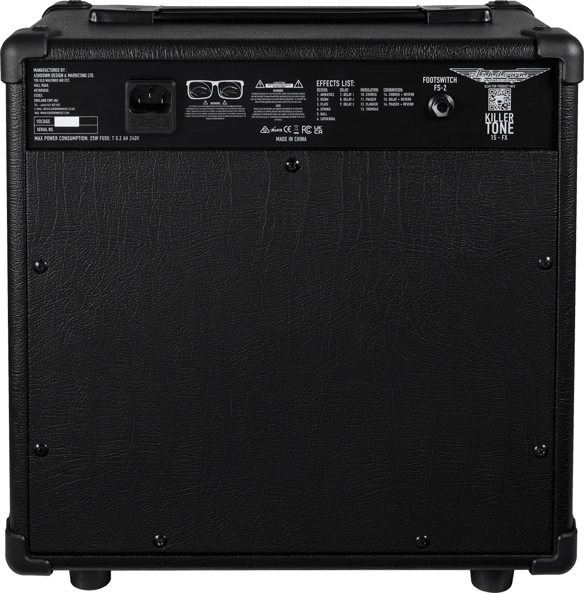 Ampli guitare ASHDOWN - KT-15FX Killertone - 15 watts 1x8 + effets