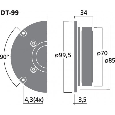 Haut-parleur d\'aigu à dôme Hi-Fi, 40 W, 8 Ω