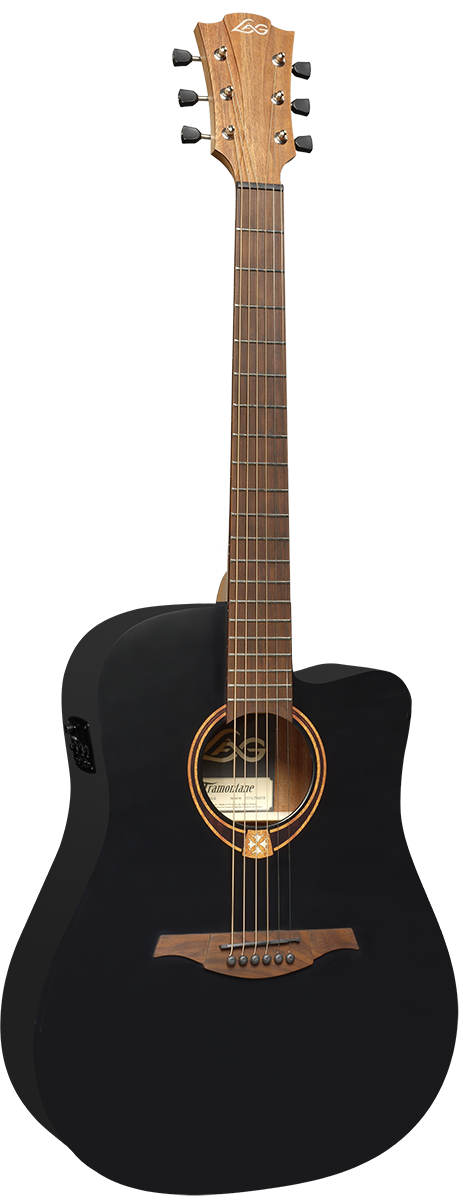Lâg - T70DCE-BLS T70 Dreadnought Cutaway Electro Black Satin