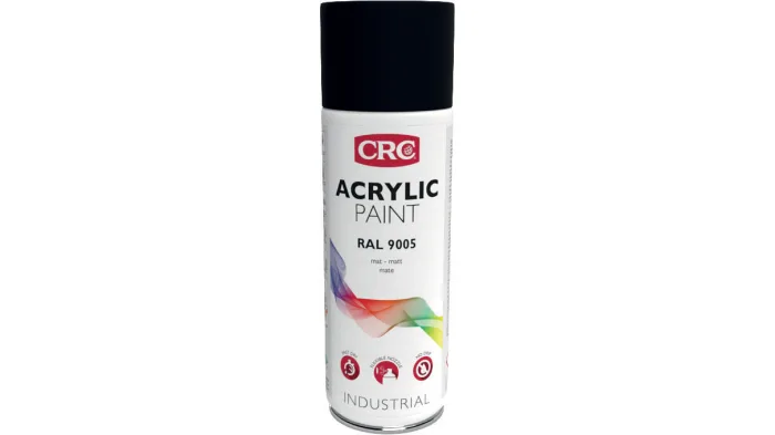 Peinture aérosol CRC ACRYLIC PAINT, RAL 9005 Noir Mat, 400ml