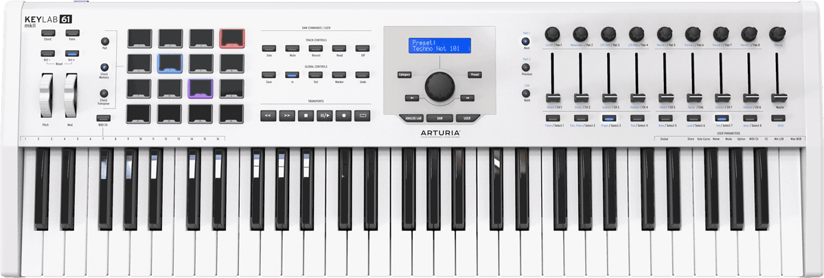 CLAVIER Arturia  KEYLABMKII61-WH Keylab mkII 61 touches blanc