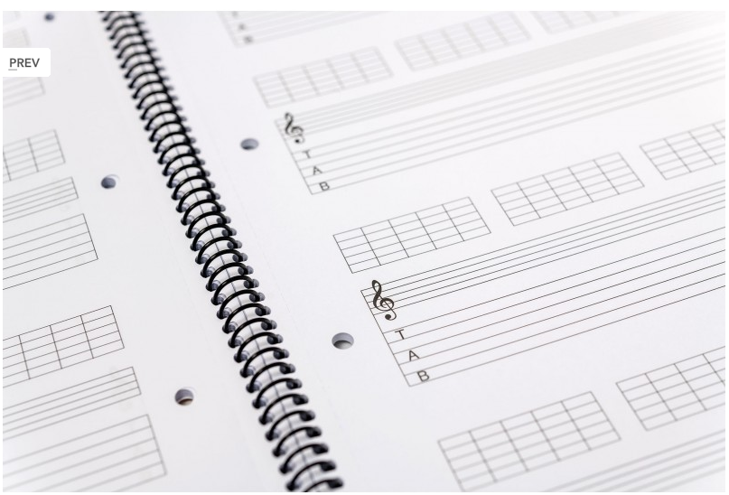 Cahier de Musique Tablature Guitare