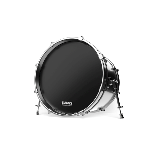 Peau de résonance de grosse caisse noire EVANS EQ3 20 pouces Noir