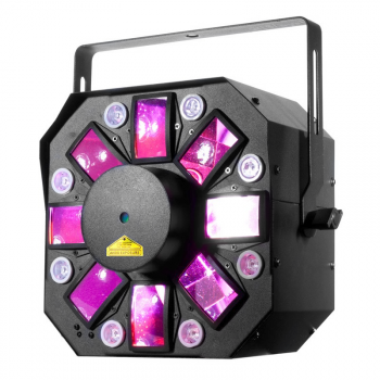 JEUX DE LUMIERES ADJ STINGER II  Moonflower, Strobe and Laser effect with 6 x 5W RGBAWP HEX LED\'s + 8