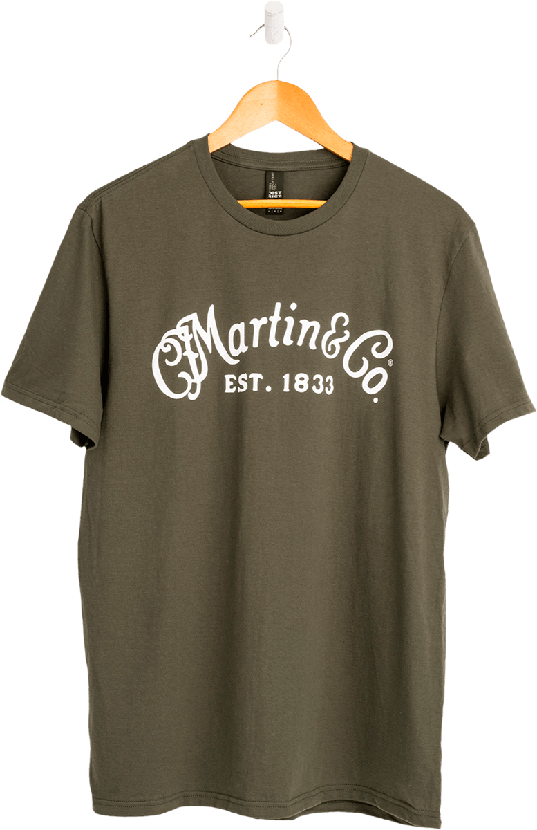 T SHIRT MARTIN OLIVE LOGO BLANC TAILLE L