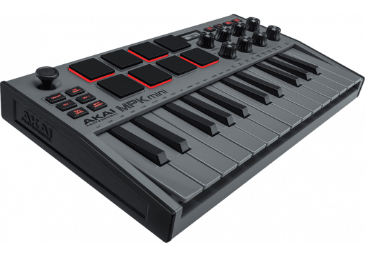 AKAI PROFESSIONAL - KAP MPKMINI3GREY Mini touches - USB 25 mini notes 8 pads et encodeurs, écran LED - gris