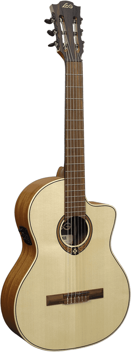 Guitare LÂG - OC88CE Classique Épicéa 4/4 Pan-Coupé Électro Vernis Brillant