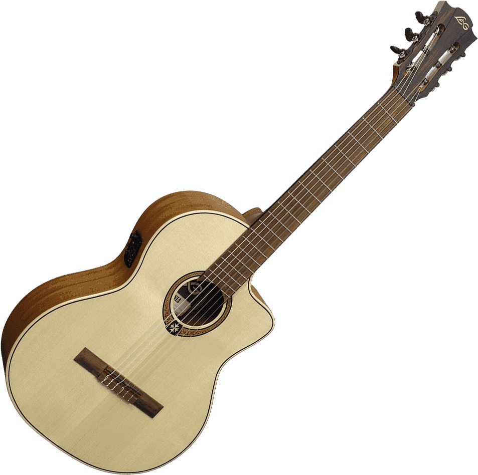 Guitare LÂG - OC88CE Classique Épicéa 4/4 Pan-Coupé Électro Vernis Brillant