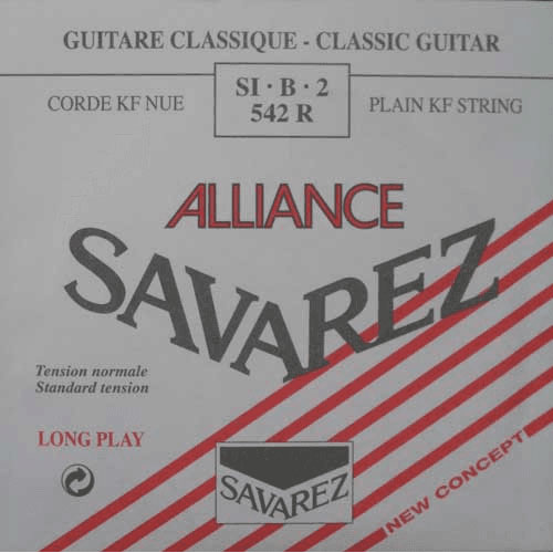 Corde Savarez Alliance Rouge 542R unité (B / Si)