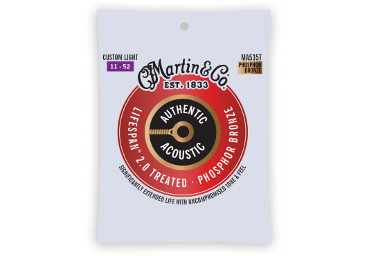 JEU DE CORDES MARTIN & CO Martin MA535T 92/8 Phosphore Bronze - Authentic Treated, Custom Light, 92/8