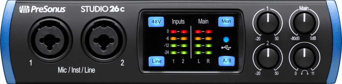 PreSonus -  STUDIO26-C 2x6 USB-C 24 bits / 192 kHz