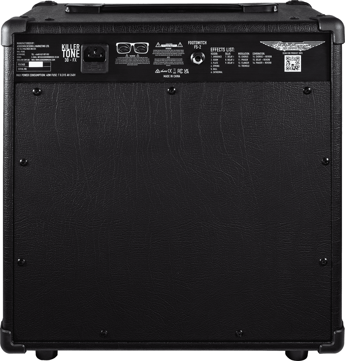 Ampli guitare ASHDOWN - KT-30FX Killertone 30 watts 1x10 + effets