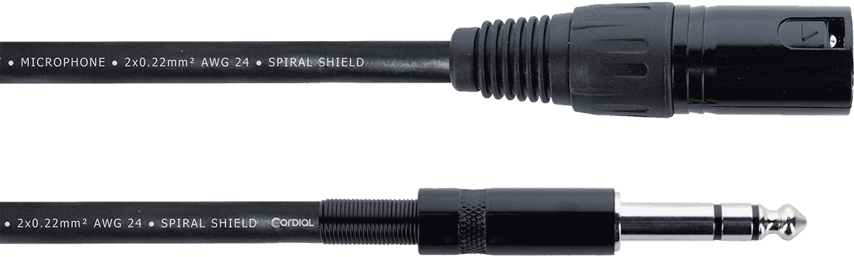 CORDIAL - EM3MV XLR / Jack - XLR mâle/Jack stéréo - 3m