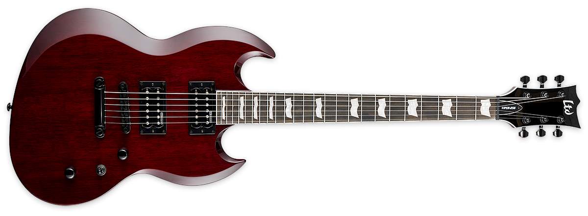 GUITARE ELECTRIQUE LTD VIPER VIP256-STBC rouge sombre transparent
