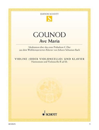 GOUNOD Ave Maria - Partition - Violon (ou violoncelle) piano