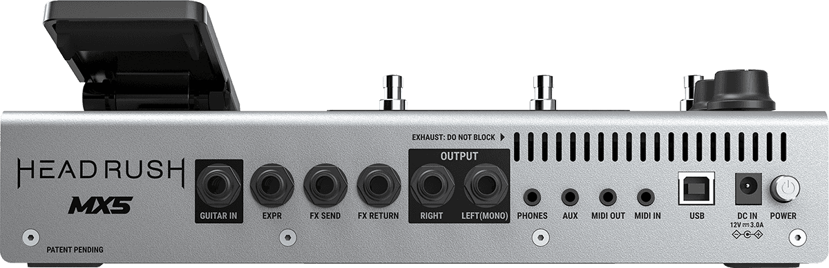 HEADRUSH - MX5-SILVER - Multi effets guitare simulateur ampli hp 3 switches, écran 4, pédale d\'exp. - silver