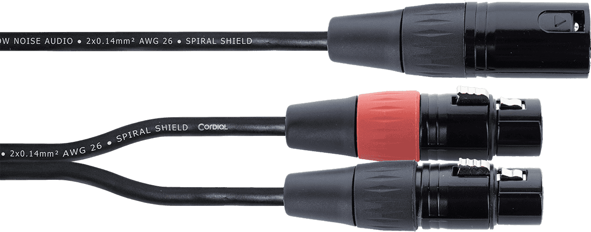 Câble CORDIAL - EY0.3MFF XLR - XLR mâle /2 XLR femelles - 0.3m
