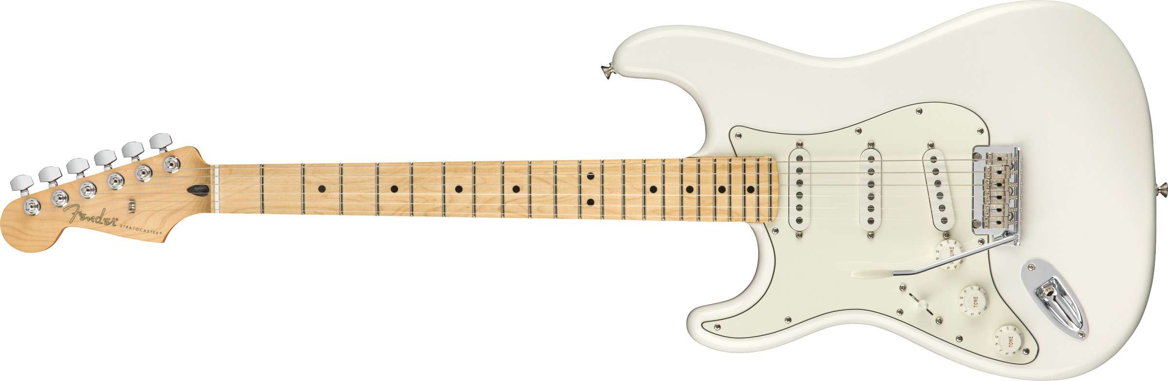 Guitare electrique Fender Player Stratocaster pour Gauchers maple Polar White