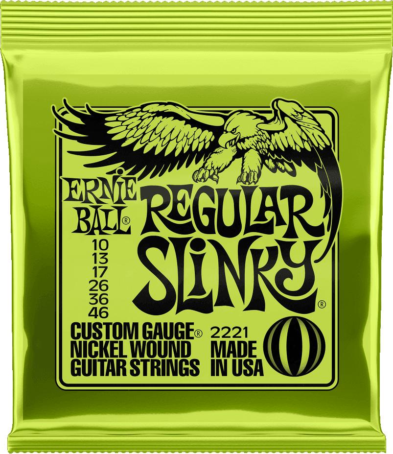 Cordes guitare éléctrique ERNIE BALL - 2221 Jeux - Regular slinky 10-46