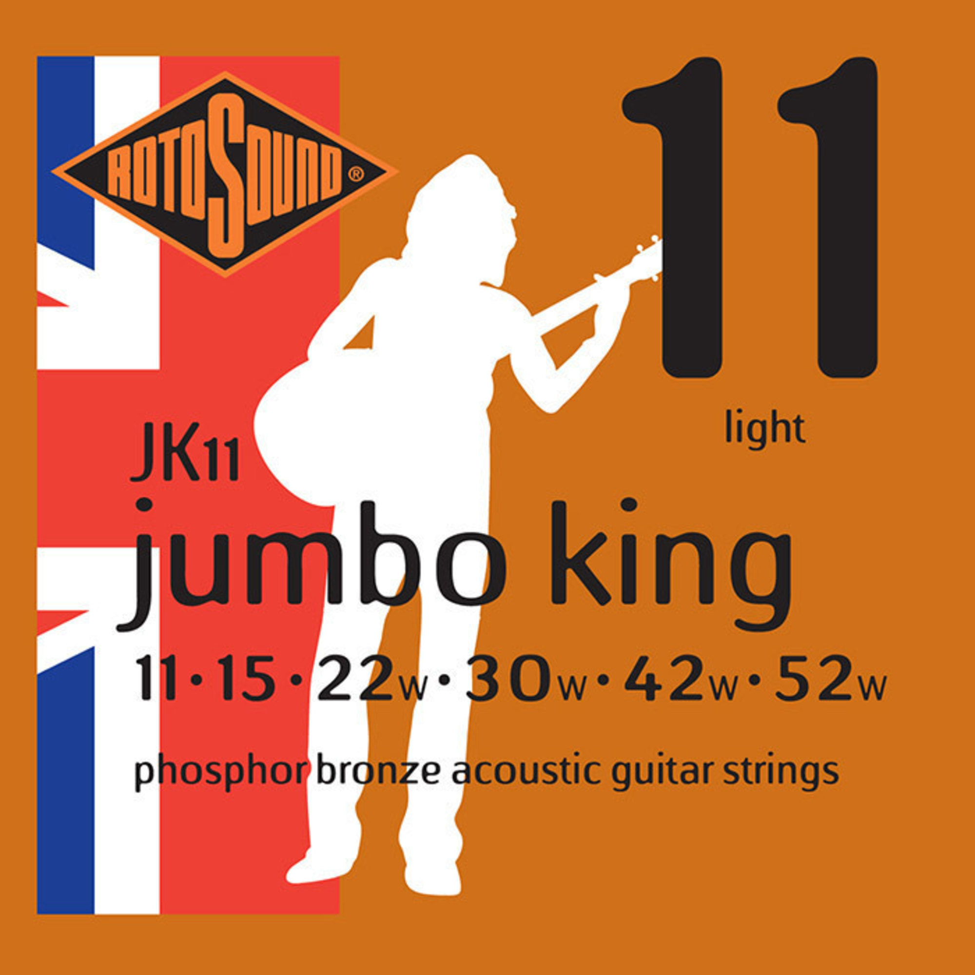 Rotosound Cordes Guitare acoustique Jumbo King 11 - 52 Phosphor bronze