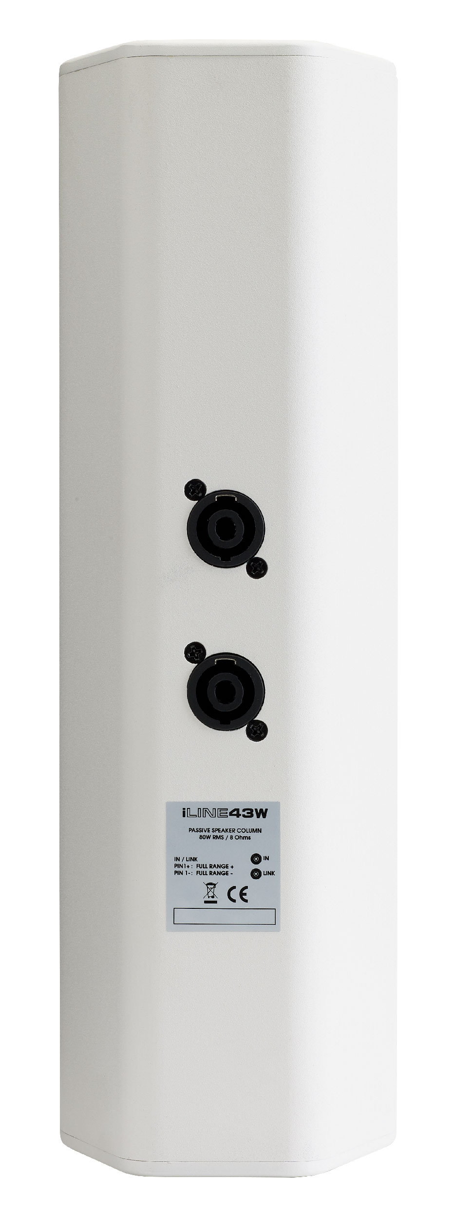 iLINE43w - Colonne 80W / 8 Ohms avec 4 HP 3\'-White