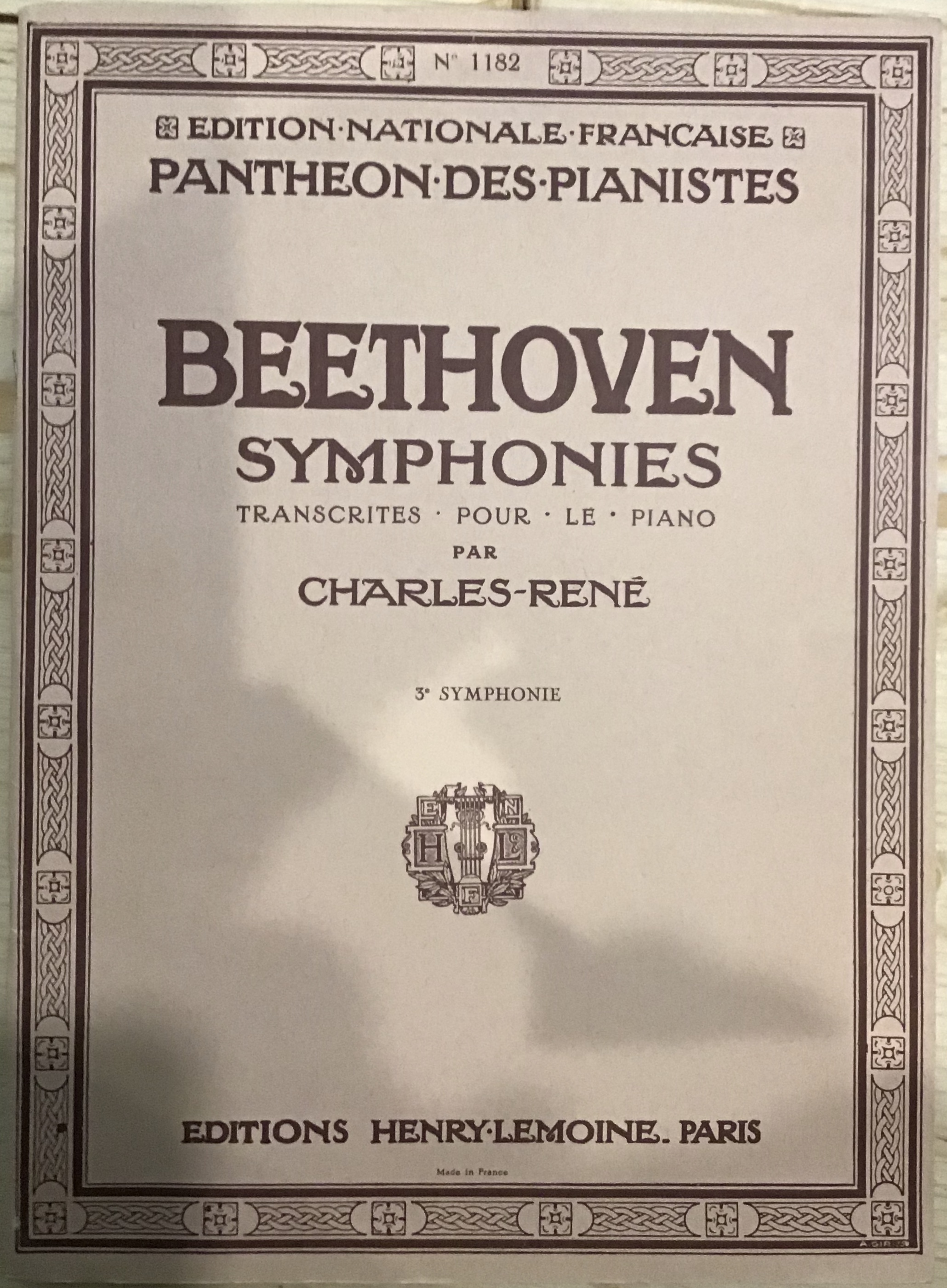 PARTITIONS BEETHOVEN 3ième Synphonie  Piano