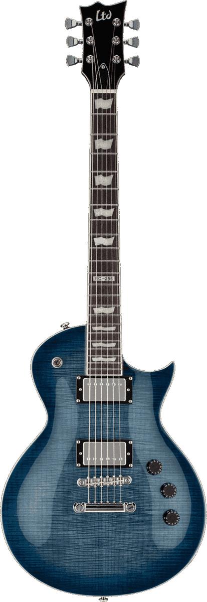 GUITARE ELECTRIQUE LTD EC256 BLEU FLAMMÉ TRANSPARENT