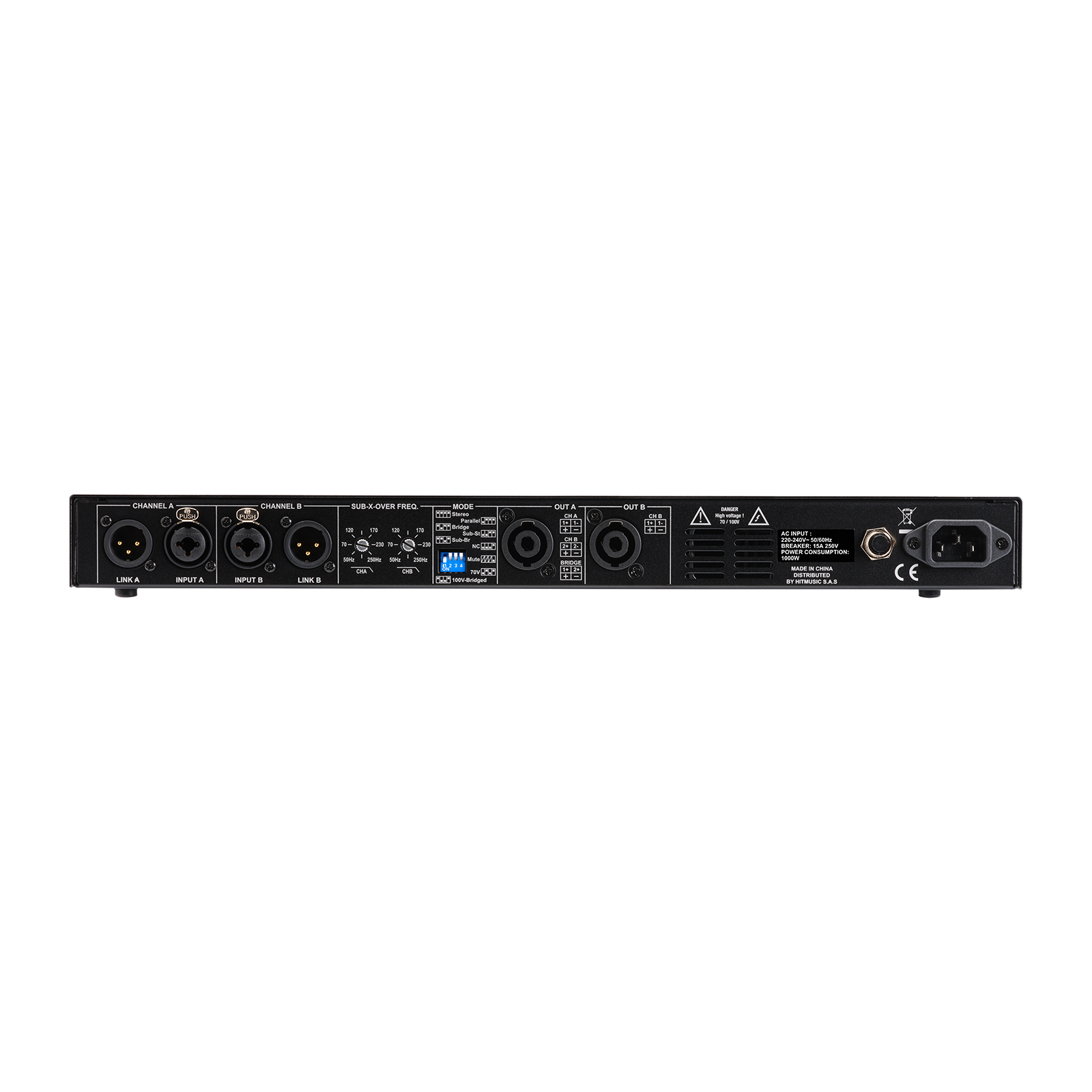 AMPLI 100V SLI1000.2 600Wx2 - AUDIOPHONY