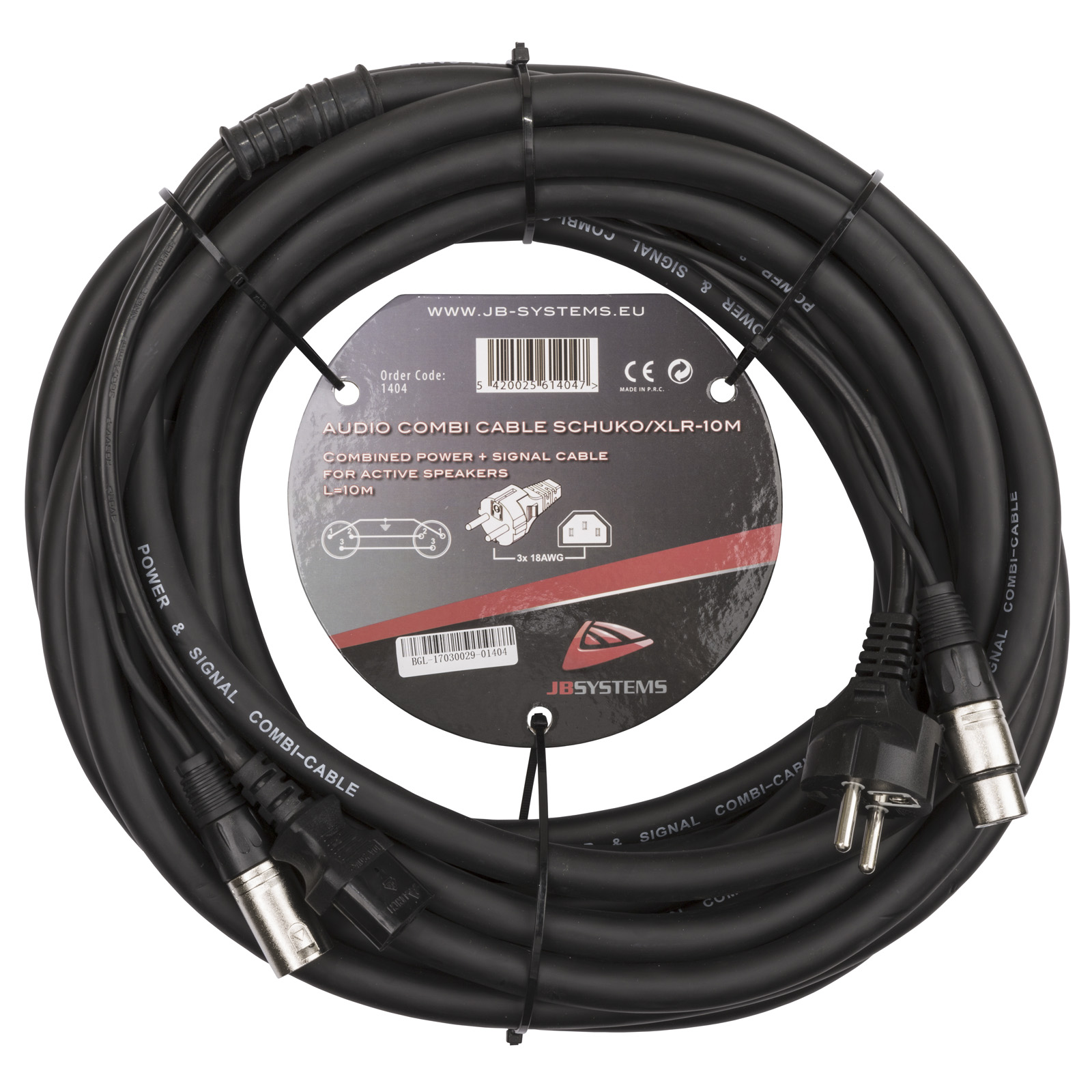 AUDIO COMBI CABLE SCHUKO/XLR-10M