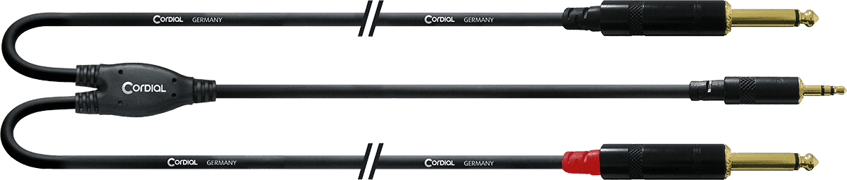 Câble CORDIAL - CFY1.5WPP-LONG Mini-Jack vers 2 Jack mono - Y long - 1.5m