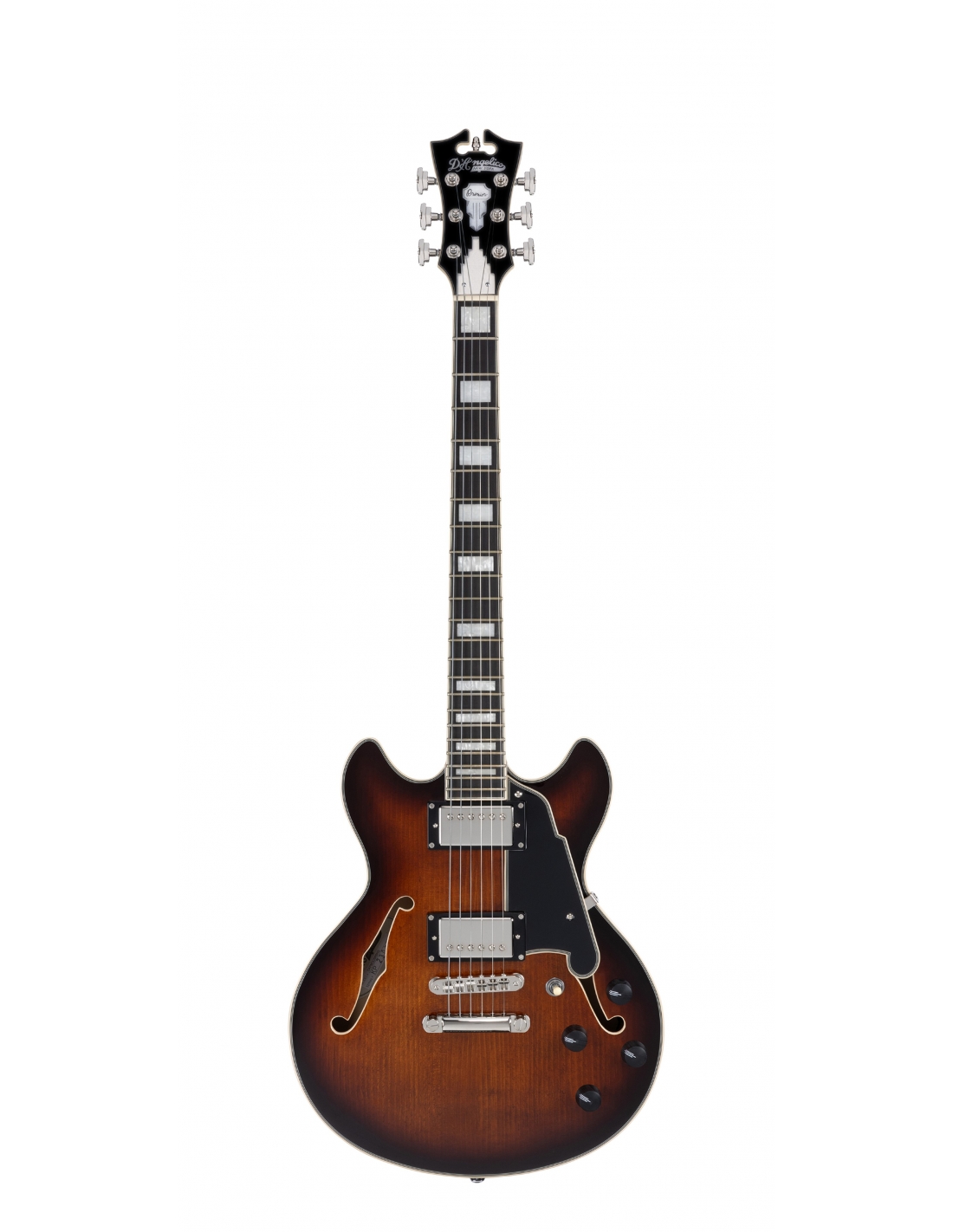 Guitare D\'ANGELICO Premier Mini DC Brown Burst avec housse