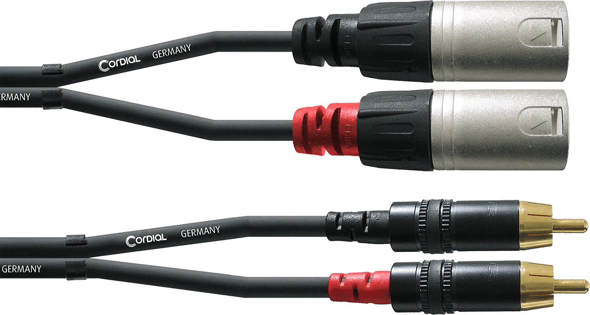 CABLE CORDIAL CFU3MC 2 RCA - 2 XLR Mâles - 3m