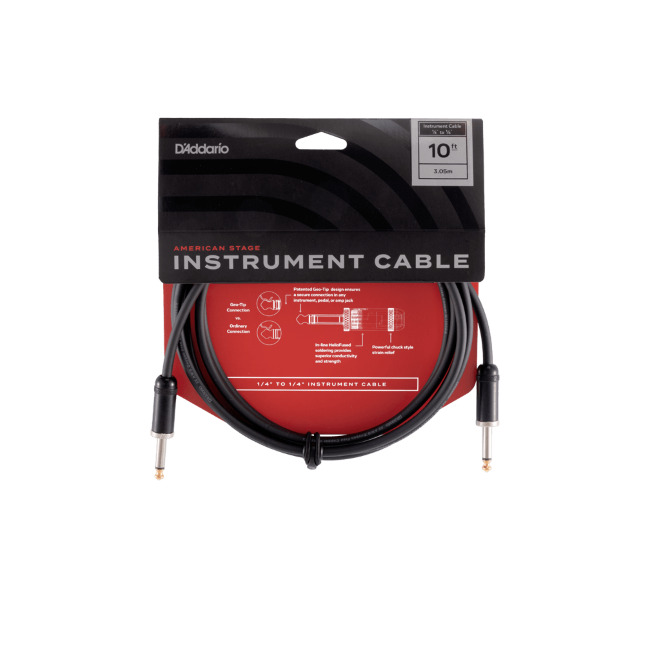 Câble instrument American Stage par D\'Addario, à angle droit, 3 mètres