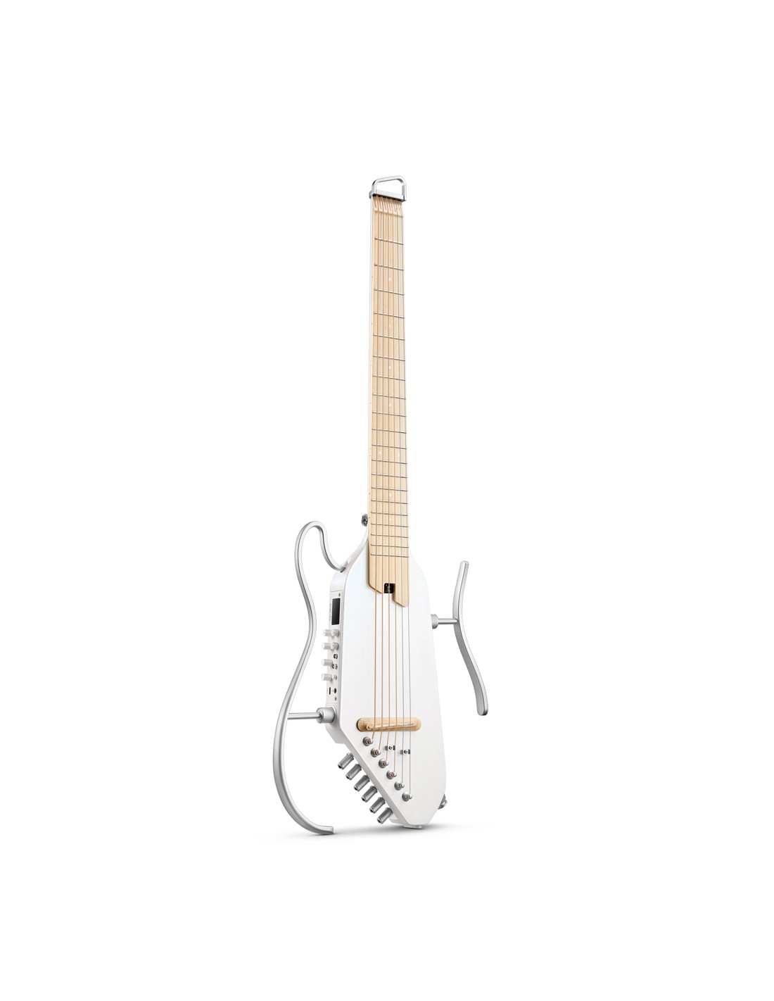 DONNER HUSH-I Pro Travel Guitar White - Guitare folk de voyage avec effets intégrés + housse