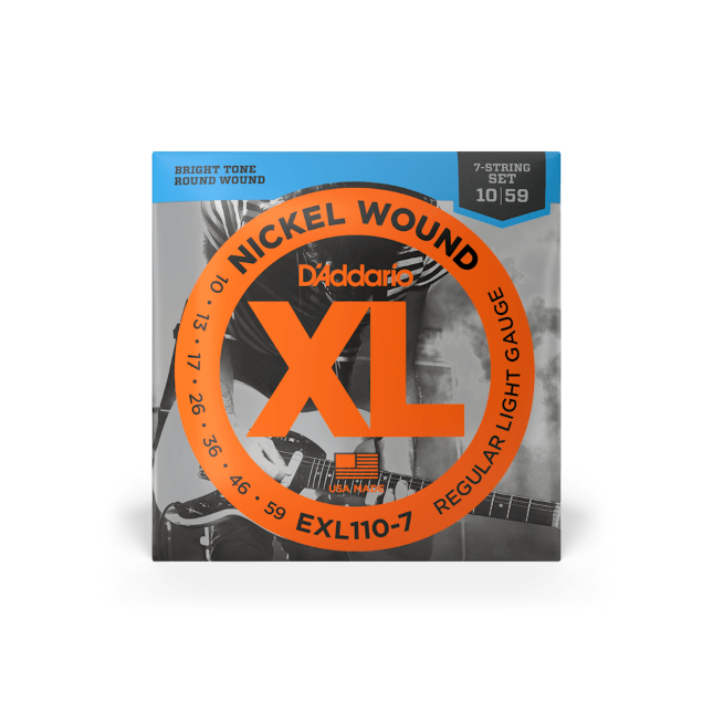 jeu de Cordes D\'Addario EXL110-7, Regular Light, 10-59