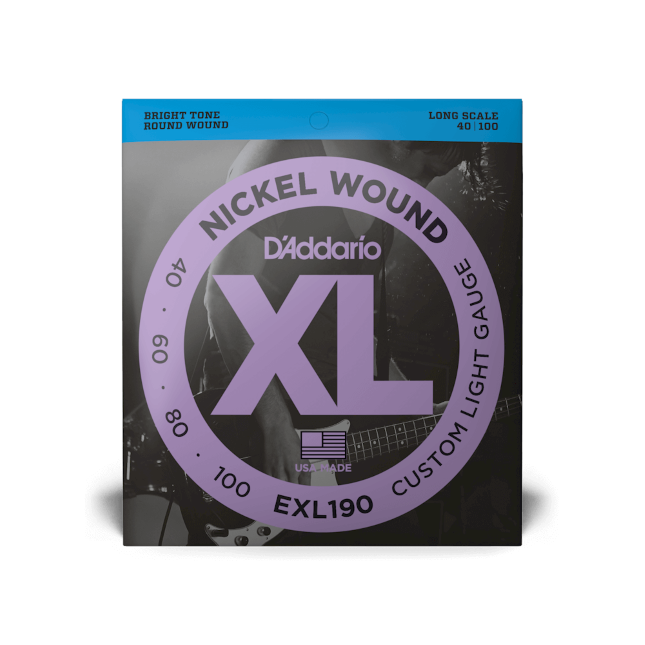 jeu de Cordes pour basse D\'Addario EXL190, Custom Light, 40-100