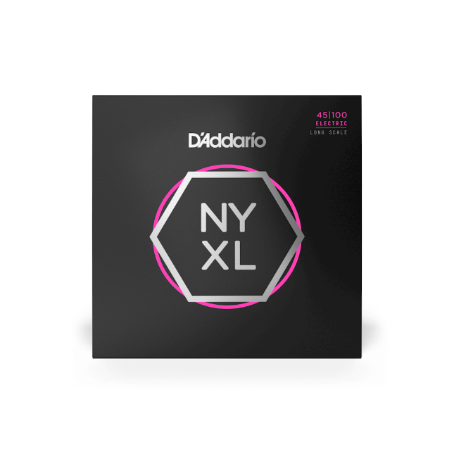 Jeu de Cordes pour basse D\'Addario NYXL45100 filet nickel, Regular Light, 45-100, diapason long