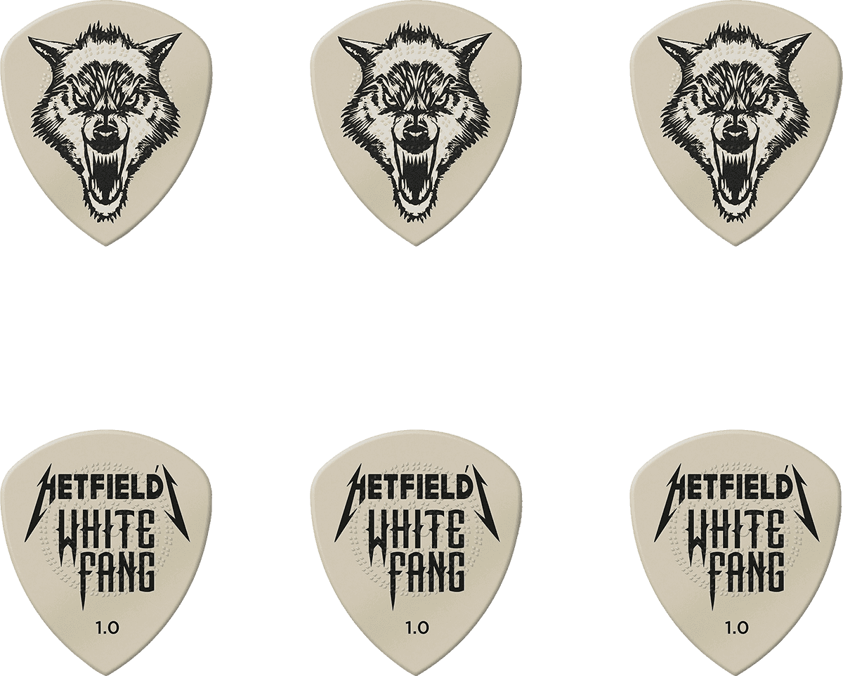 Boite 6 Mediators DUNLOP White Fang 1.00mm boîte de 6