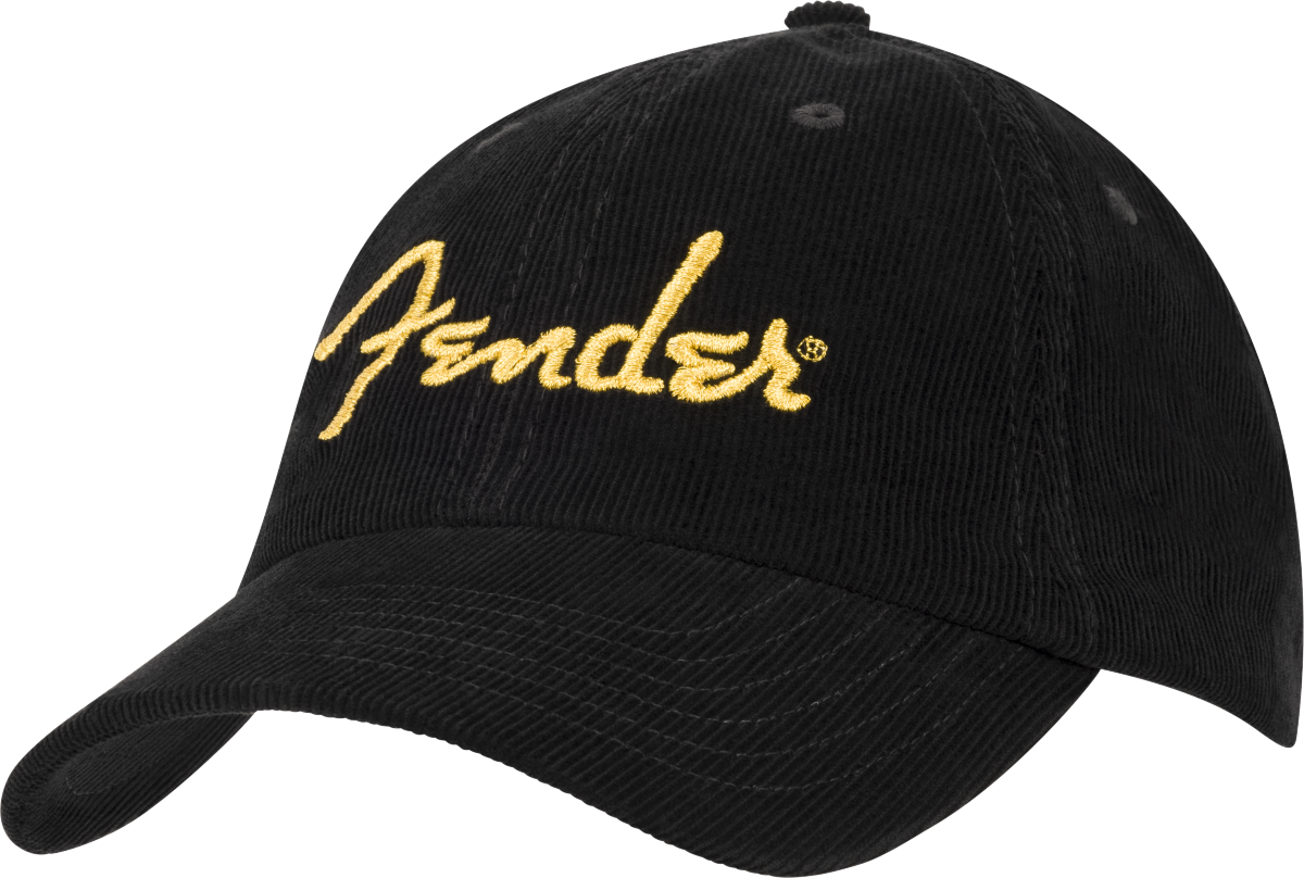 Fender Casquette baseball velours côtelé avec logo Spaghetti doré