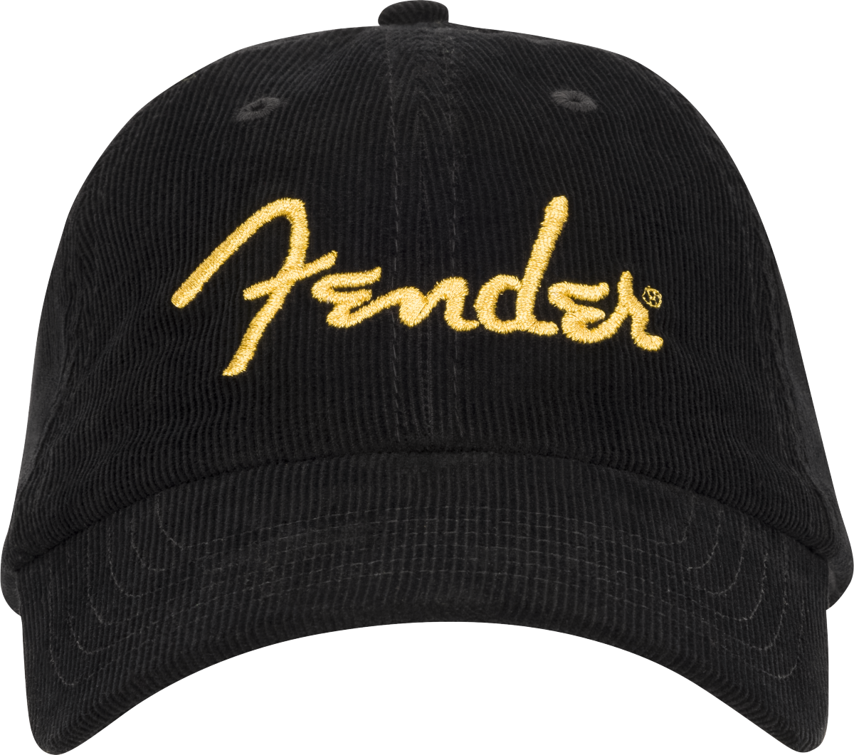 Fender Casquette baseball velours côtelé avec logo Spaghetti doré