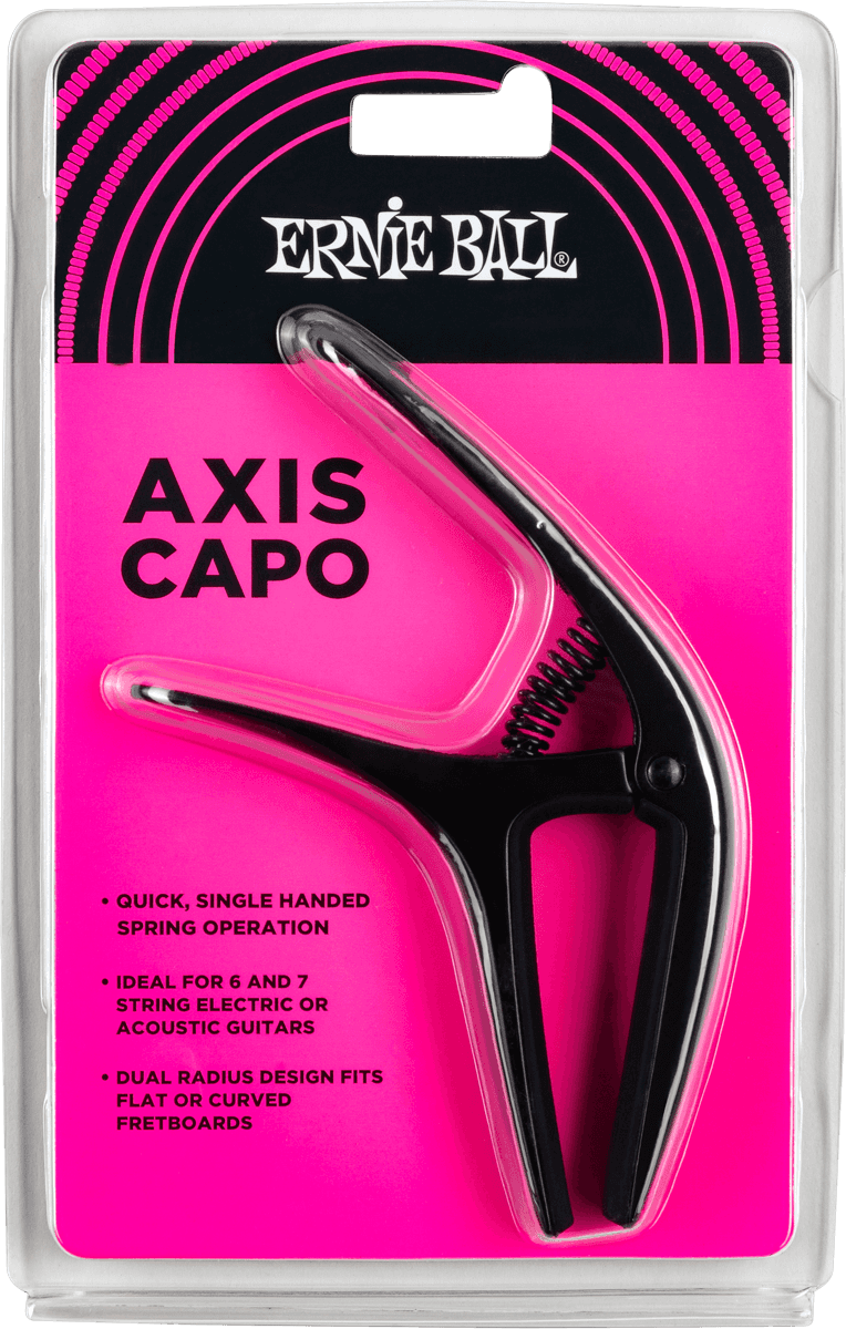 ERNIE BALL - Capodastre Axis double radius 9600 Noir