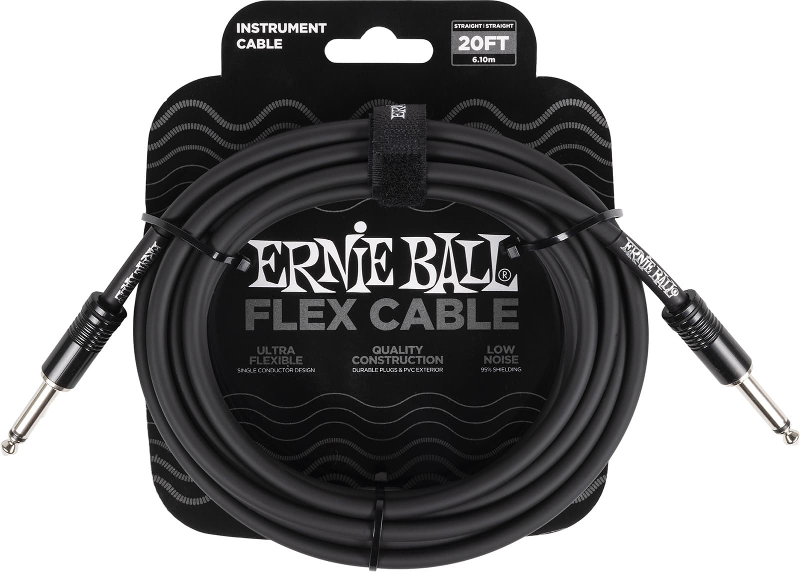 Flex Cable ERNIE BALL 6435 Jack/jack 6m noir
