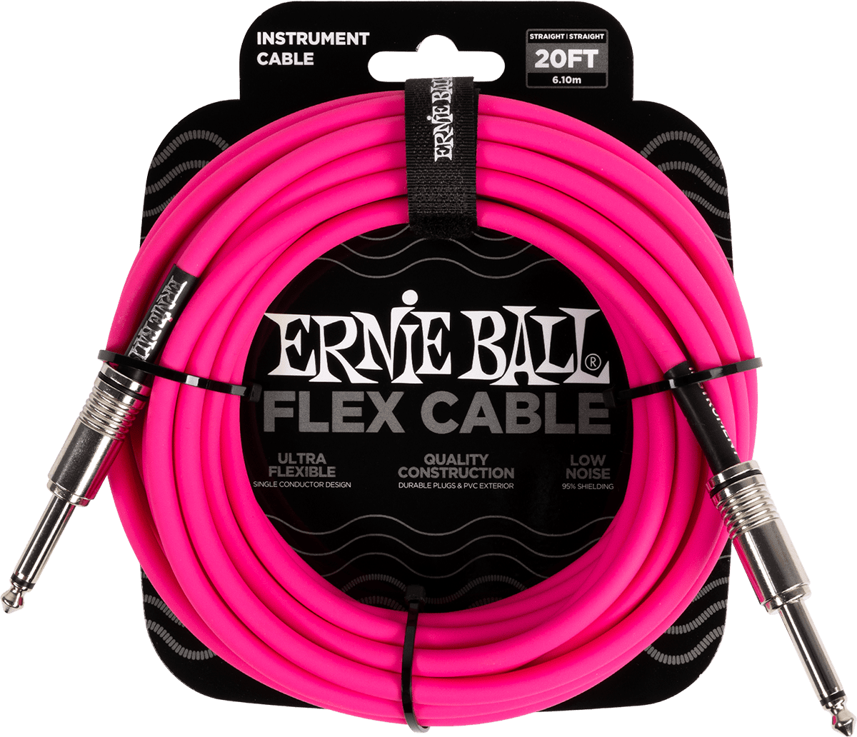 Flex cable ERNIE BALL 6418 Jack/jack 6m rose