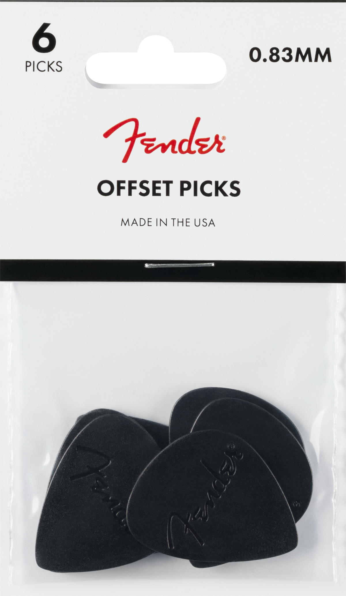 Médiators asymétriques Fender Noir x 6
