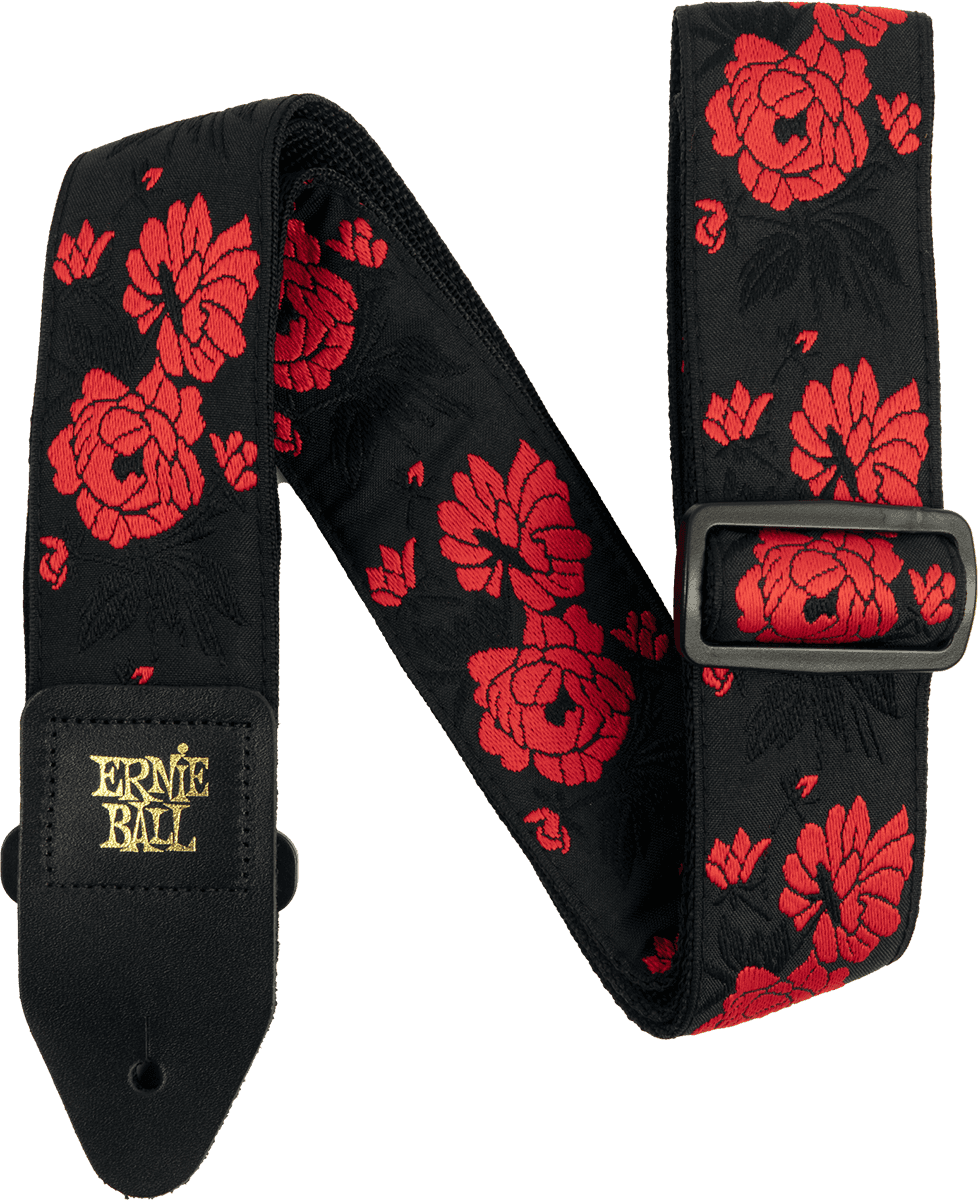 Sangle ERNIE BALL 5335 Tango Rose Rouge Noir