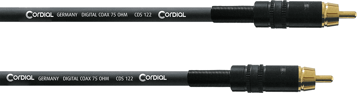CORDIAL CPDS1CC Câble coaxial 75 Ω 2 x RCA - 0,22 mm² - 1 m